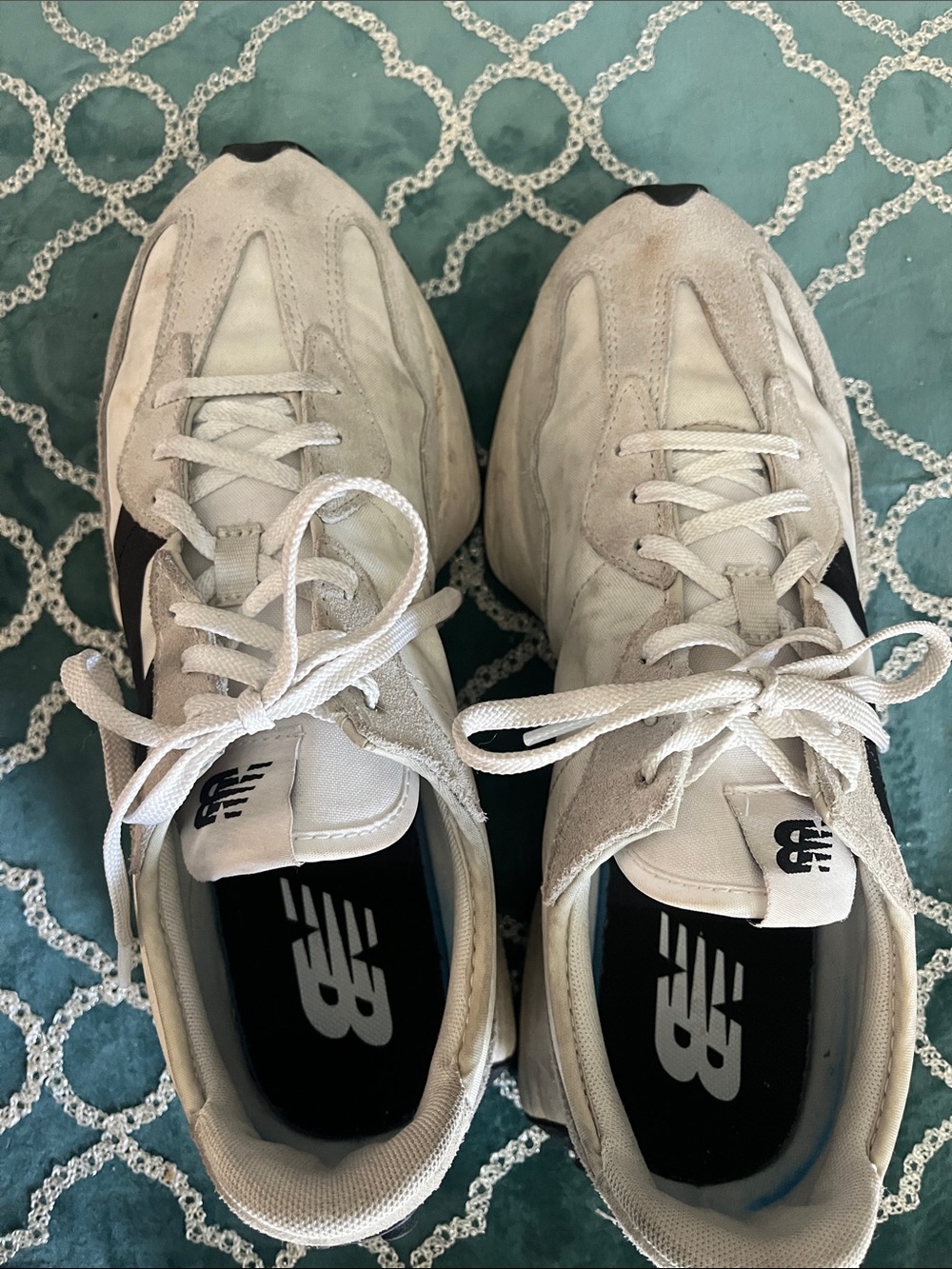 New Balance Women’s White and Black Retro Runner Sneakers